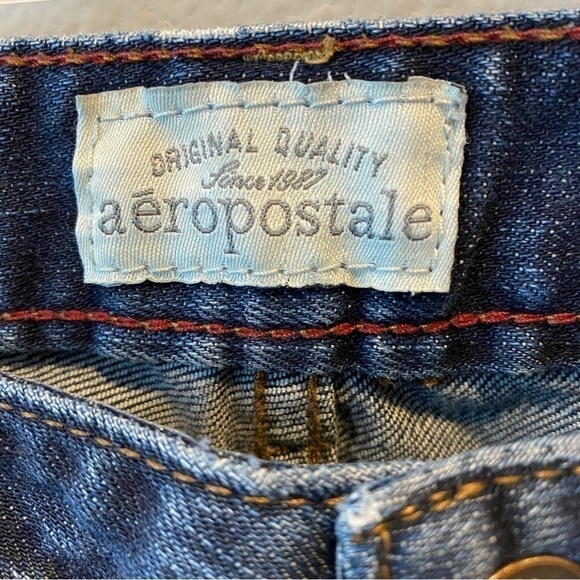 Vintage AEROPOSTALE Chelsea Bootcut Distressed Dark Wash Jeans Size 7/8 Y2K - Picture 6 of 8